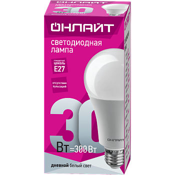 Лампа светодиодная ОНЛАЙТ OLL-A70-30-230-6.5K-E27 61 972