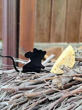 Фигура садовая металлическая Кот и Мышь №4