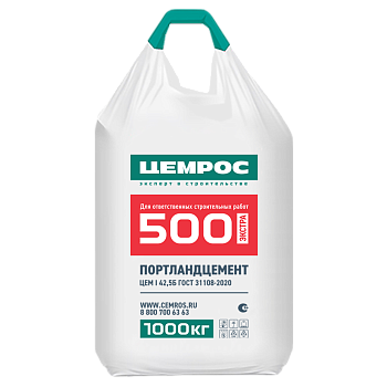 Цемент Евроцемент (БИГ-БЕГ) 1000кг М-500 Д-0 (ЦЕМ I 42,5 Н)