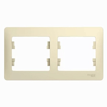 Рамка 2-м Glossa горизонт. бежевый SchE GSL000202