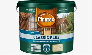 Пропитка-антисептик 3 в 1 для древесины ель натуральная Pinotex Classic Plus 2,5л