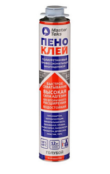 Пено-клей полиуретановый проф многоцелевой MasterTeks ProfiMaster 815гр 9413136 (12)