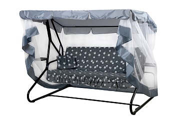 Качели садовые 3-х местные Люкс-2 с москитной сеткой с1398