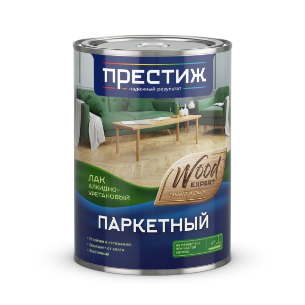 Лак паркетный глянцевый 0,9л алкидно-уретановый Престиж