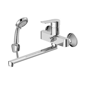 Смеситель DECOROOM DR22043 одноручный универсальный с поворотным изливом 30см, хром