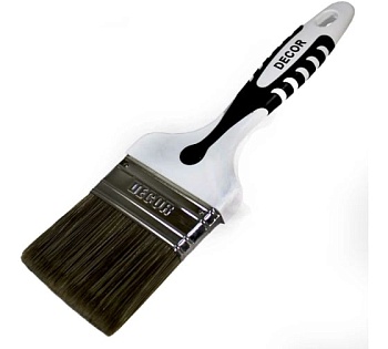 Кисть 75мм темная щетина Black White 2К ручка для лака (12) 830-075