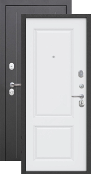 Дверь входная металлическая 7,5 мм Гарда Серебро Велюр белый софт 960 левая