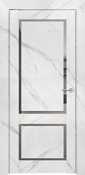Дверь межкомн. Neo LOFT 301 ПДО Монте белый,стекло, зеркало Grey 800-2000 (витрина)
