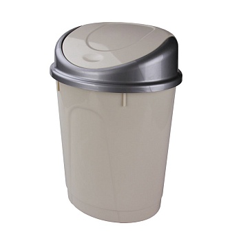Контейнер для мусора 8л овальный с плавающей крышкой Альтернатива М4166 слоновая кость (не использовать)