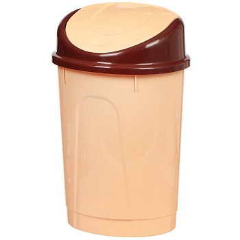 Контейнер для мусора 12л овальный с плавающей крышкой Альтернатива М1549 бежевый