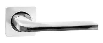 Ручка дверная RENZ 97-02 MSW/CP "Кераско", матовый супер белый/хром блестящий