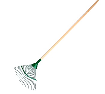 Грабли веерные проволочные 22 зуба с дерев. черенком