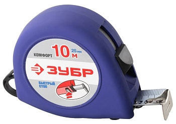 Рулетка 10*25мм ЗУБР СТАНДАРТ 34016-10