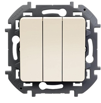 Механизм выключателя 3-кл. Inspiria 20А IP20 250В 10AX сл. кость Leg 673641