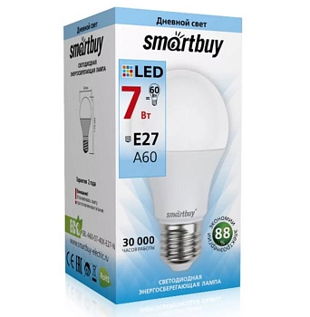 Светодиодная (LED) Лампа Smartbuy-A60-07W/4000/E27