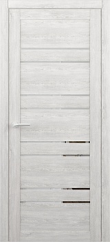 Дверь межкомн.Эко-шпон Дублин 800 Дуб нордик, зеркало (витрина)