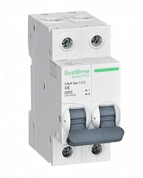 Выключатель автоматический Systeme Electric C6A 2P 4,5kA 230В C9F34206
