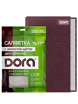 Салфетка 17*15 микрофибра "С эффектом щетки" DORA 1шт.