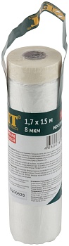 Пленка защитная с клейкой лентой 8 мкм 1700мм х 15м FIT 11865