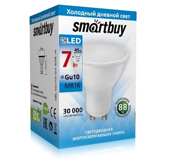 Светодиодная (LED) Лампа Smartbuy-Gu10-07W/6000 (SBL-GU10-07-60K-N)