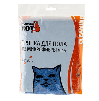 Тряпка для пола  40*50 (микрофибра) синий Рыжий Кот