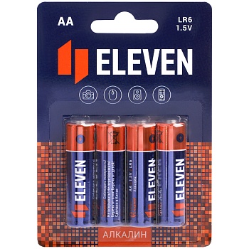 Батарейка Eleven AA (LR6) алкалиновая, BC4 301748