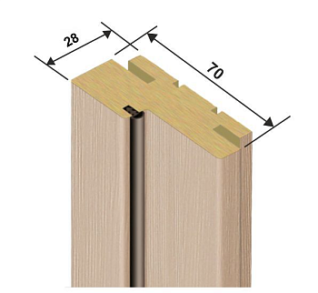 Короб с уплотнителем 2.4 (ДУБ БЕЛЕНЫЙ) телескоп (70*2070*28мм, экошпон)