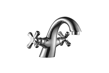 Смеситель DECOROOM DR47011 двуручный для умывальника монолитный,хром