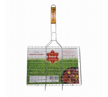 Решетка-гриль 40*30*1,5см хром.дерев ручка FEONA  203607