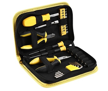 Набор инструмента 29 шт.(отвертки, биты, ключи hex, пассатижи), матерчатый чехол FIT 65137