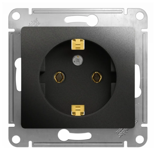 Механизм розетки Schneider Glossa 1-м с/з антрацит