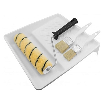 Набор ванночка 320х350мм + валик 240мм полиакрил ворс 11мм d6мм + кисть 35мм + кисть 50мм Decor 670-5888