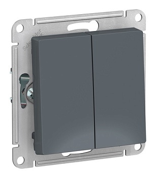 Механизм переключателя 2-кл. СП AtlasDesign 10А IP20 (сх. 6/2) 10AX грифель. SchE ATN000765