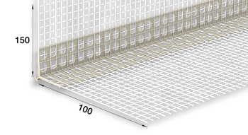 Уголок перфорированный ПВХ сетчатый 25*25 3,0м сетка 10*15 145г\м2 (25)