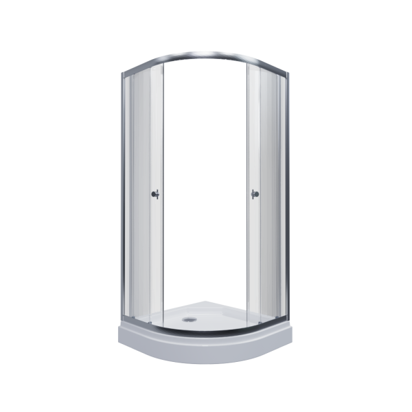 Душевое Ограждение Альфа-Хром 90 90,1 круга низ подд (2 места+сифонD90мм)