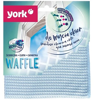 Салфетка для стекол 35*35 вафельная (микрофибра) YORK