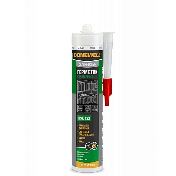 Герметик силиконовый санитарный белый DSK-121 260мл DONWELL (12)