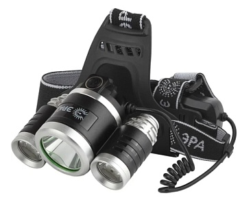 Фонарь аккумуляторный налобный GA-809 8Вт 3SMD CREE High Power Headlamp алюм. Эра Б0056111