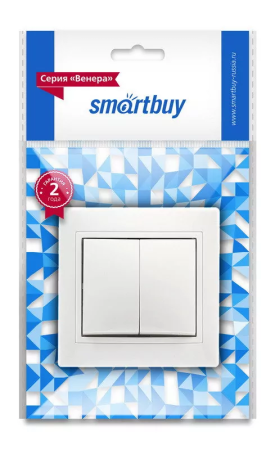 Выключатель Smartbuy 2-клавишный белый