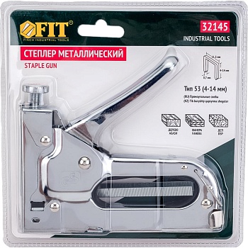 Степлер тип 53 для узких скоб 4-14 мм металлический FIT 32145