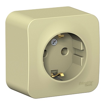 Розетка 1-м ОП Blanca 16А IP20 250В с заземл. без защ. шторок с изолир. пластиной беж. SchE BLNRA010117