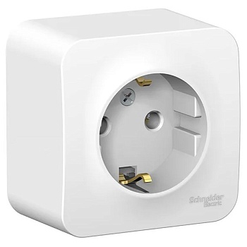 Розетка Schneider Blanca 1-ая с/з без шторок накладная белая BLNRA010101