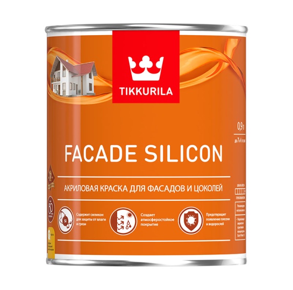 Краска Fasade Silicon для фасадов и цоколей 0,9л A TIKKURILA