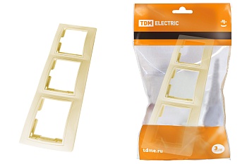 Рамка 3-х постовая горизонтальная слоновая кость Таймыр TDM SQ1814-0128