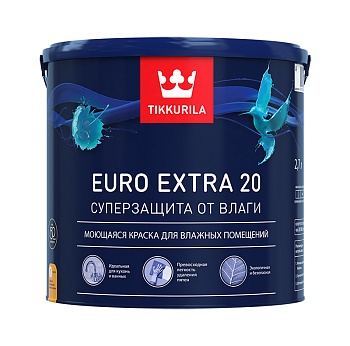 Краска EURO EXTRA 20 А п/мат 2,7л для влажных помещений TIKKURILA