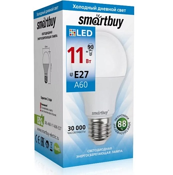 Светодиодная (LED) Лампа Smartbuy-A60-11W/6000 (SBL-A60-11-60K-E27)