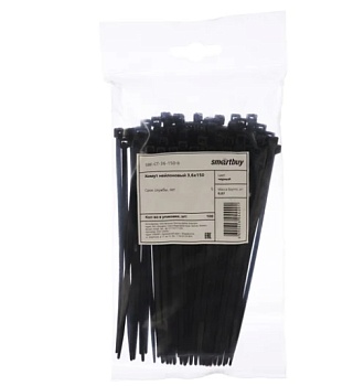 Хомут нейлоновый Smartbuy, 3,6х150, черный (SBE-CT-36-150-b)/100