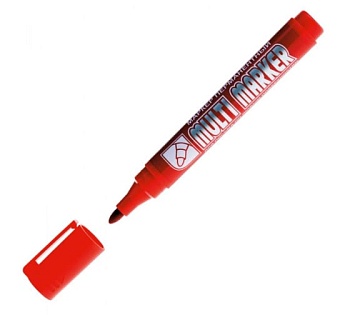 Маркер перманентный "MULTI MARKER" красный, пулевидный, 3мм CPM-800к