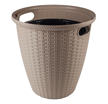Кашпо напольное RATTAN D 380мм 30л (молочный шоколад)