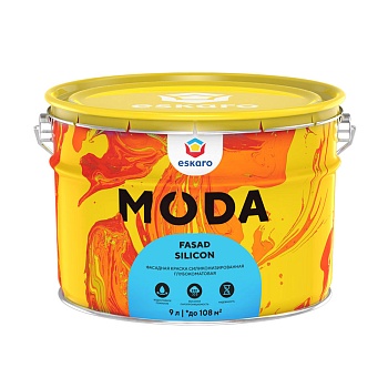 Краска фасадная Moda Fasade Silikon 9л, база А+ грунт в ПОДАРОК